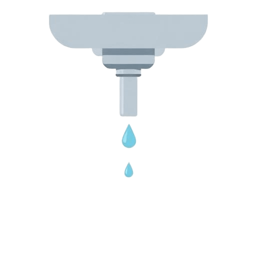 Illustration of sink waste pipe leak showing dripping water to represent drain and waste leak detection.
