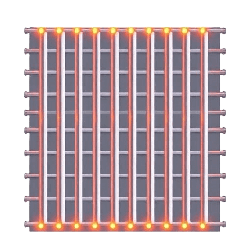 Illustration of underfloor heating leak detection showing heated pipe layout used to locate hidden leaks.